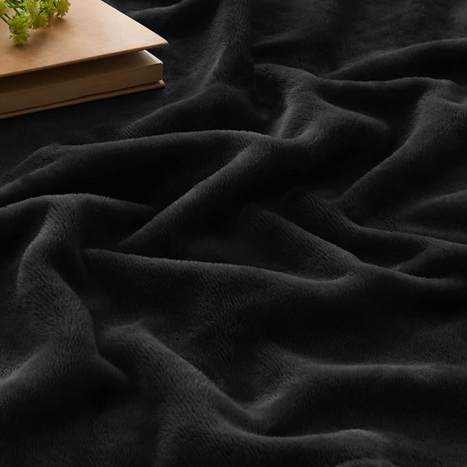BEDELITE Fleece Blanket Black Throw Blanket - Image 3