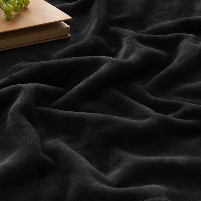 BEDELITE Fleece Blanket Black Throw Blankets - Image 3