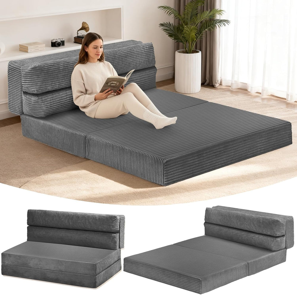 Folding Mattress Twin, 3 in 1 Convertible Sofa Bed Foldable Couch Bed Floor C...