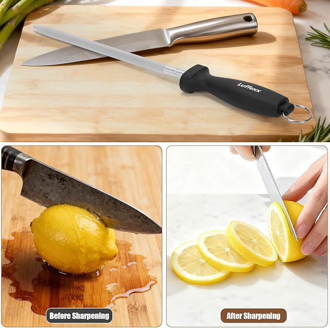 Professional 12-Inch Knife Sharpening Rod, High-Carbon honing rod to Sharpen - Image 6