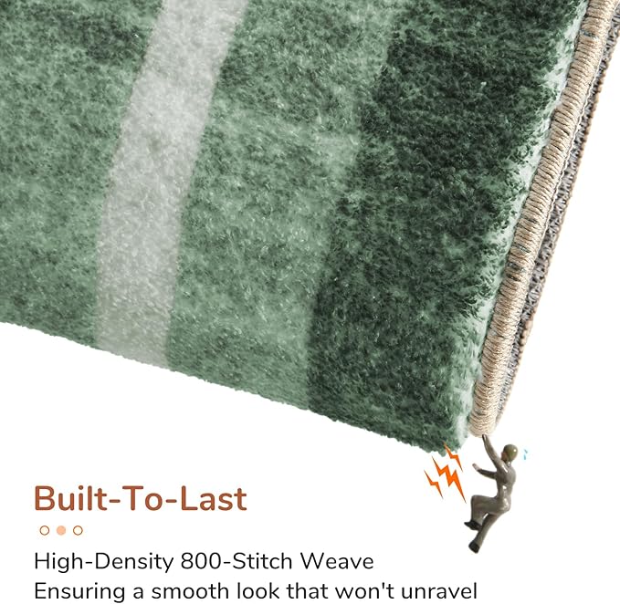 OPPODREAM Border Soft Area Rugs 8x10, Washable Green Rug - Image 5