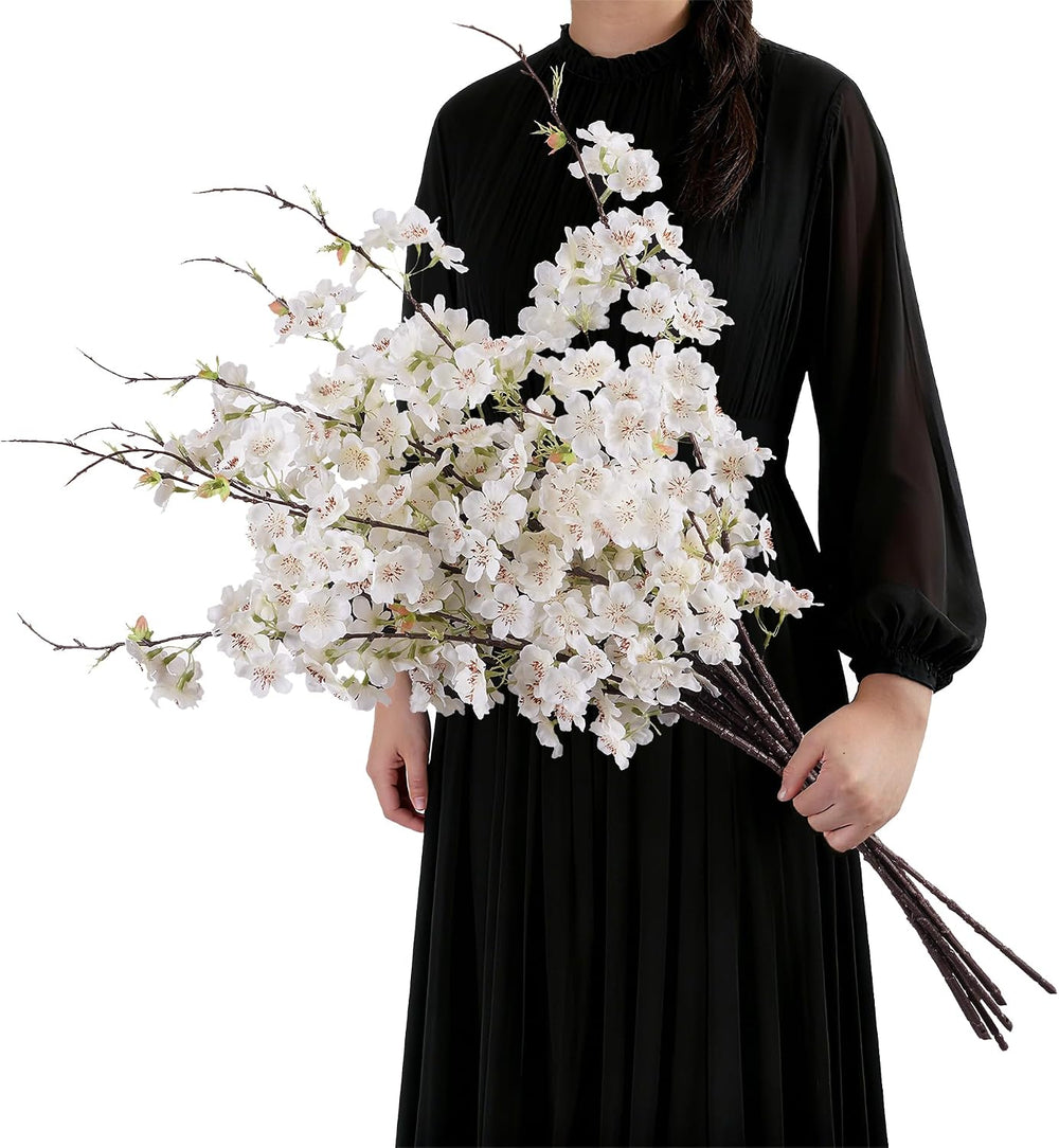 Artificial Cherry Blossom Branches 27.6In Silk Cherry Blossom Branches 8PCS L...