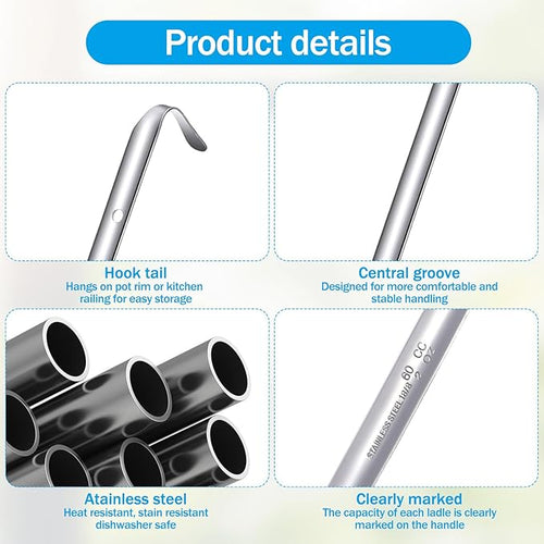 10PCS Stainless Steel Soup Ladle, 2 Oz Serving Ladles - Image 2