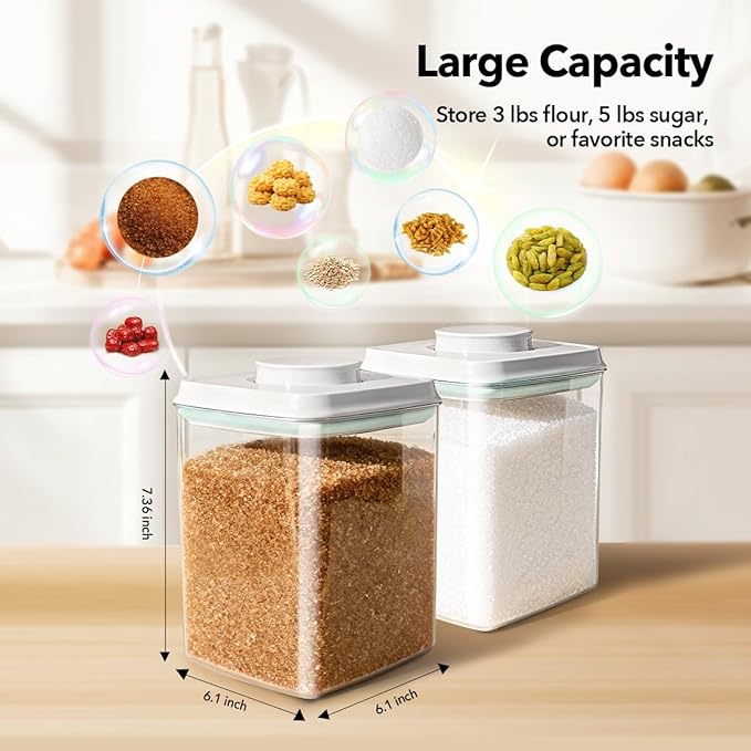 Food Storage Container with Lid, 2.8 Qt Airtight Pantry Canister, BPA-Free - Image 6