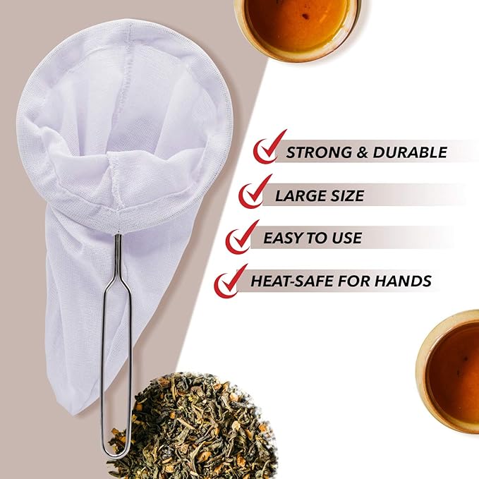 Disposable Tea Filter Bags for Loose Leaf Tea, Unbleached Natural Paper - Image 5