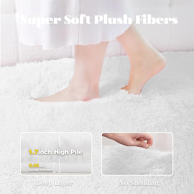 5x8 Area Rug for Living Room: Fluffy Shag Soft Washable Rugs Fuzzy Plush Indoor - Image 3