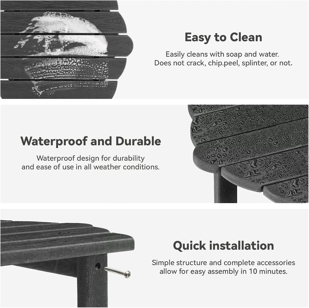 Small Outdoor Side Tables Modern 2-Tier Adirondack Table Rustic End Table HDP...