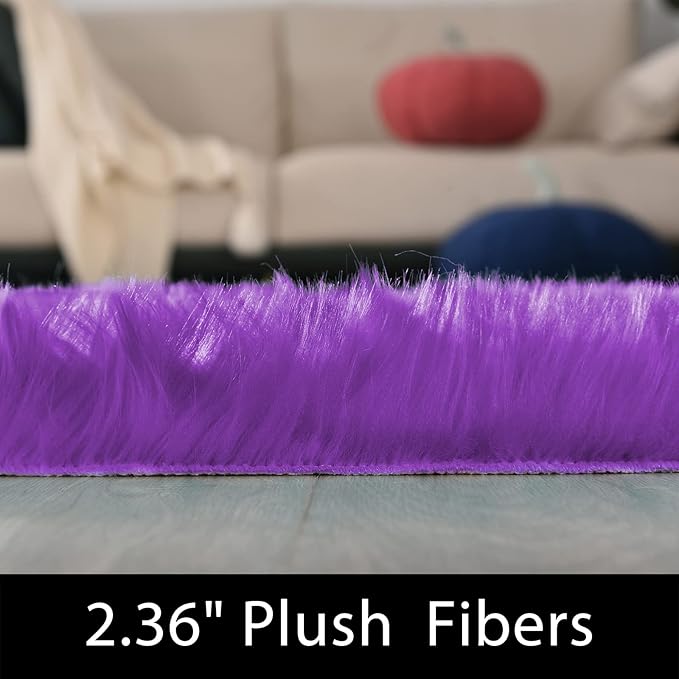 Latepis Round Area Rugs 6ft Washable Fur Rugs - Image 3