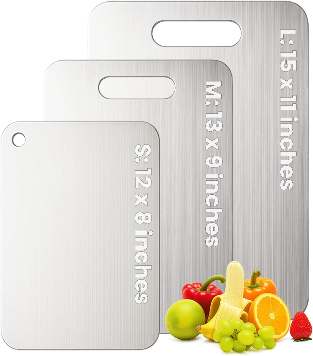 Titanium Cutting Board Set of 3, 100% Pure Titanium Chopping Board