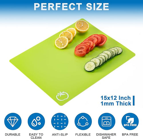 5 Pieces Flexible Plastic Cutting Board Mats - Image 2
