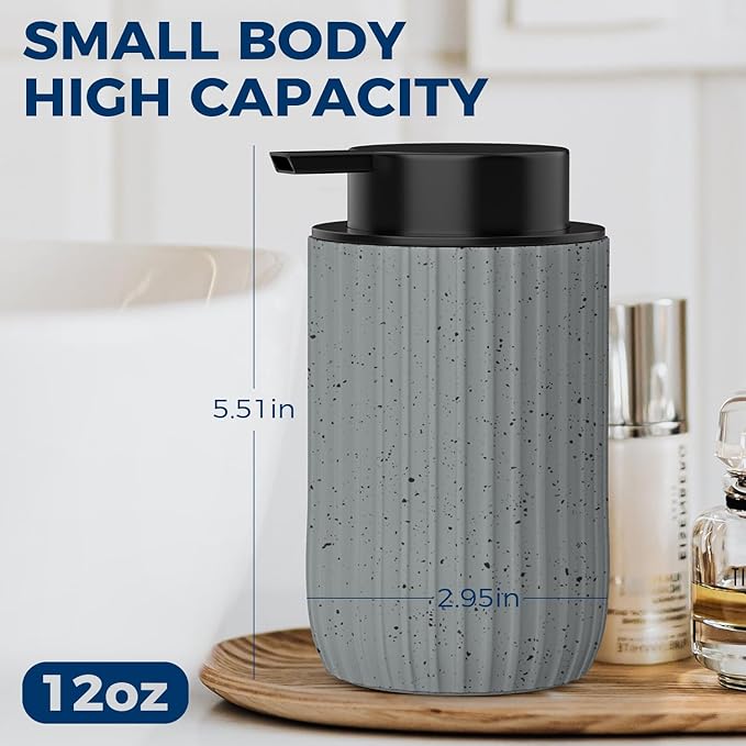 Ceramic Foaming Hand Soap Dispenser，12 oz Bathroom Soap Dispensers， Lotion - Image 2