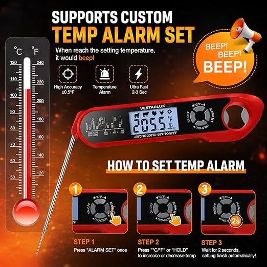 Digital Instant Read Meat Thermometer Waterproof Kitchen Food Cooking - Image 7