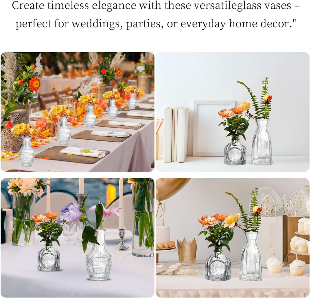 Glass Bud Vases Set of 32 - Assorted Small Mini Glass Vases for Flowers, Crys...