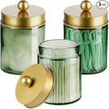 3 Pack Apothecary Jar Canisters Bathroom Vanity Organizer by Komashr