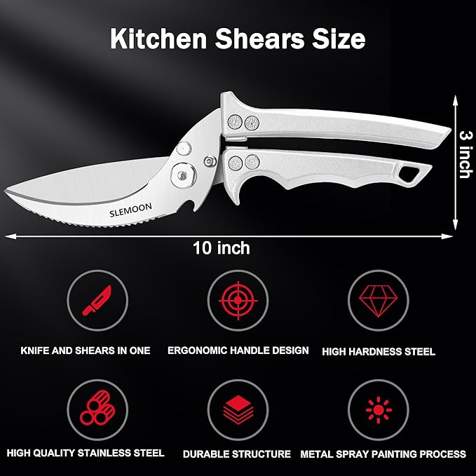 Heavy Duty Poultry Shears Meat Cutting Dishwasher Safe and Food Stainless - Image 4