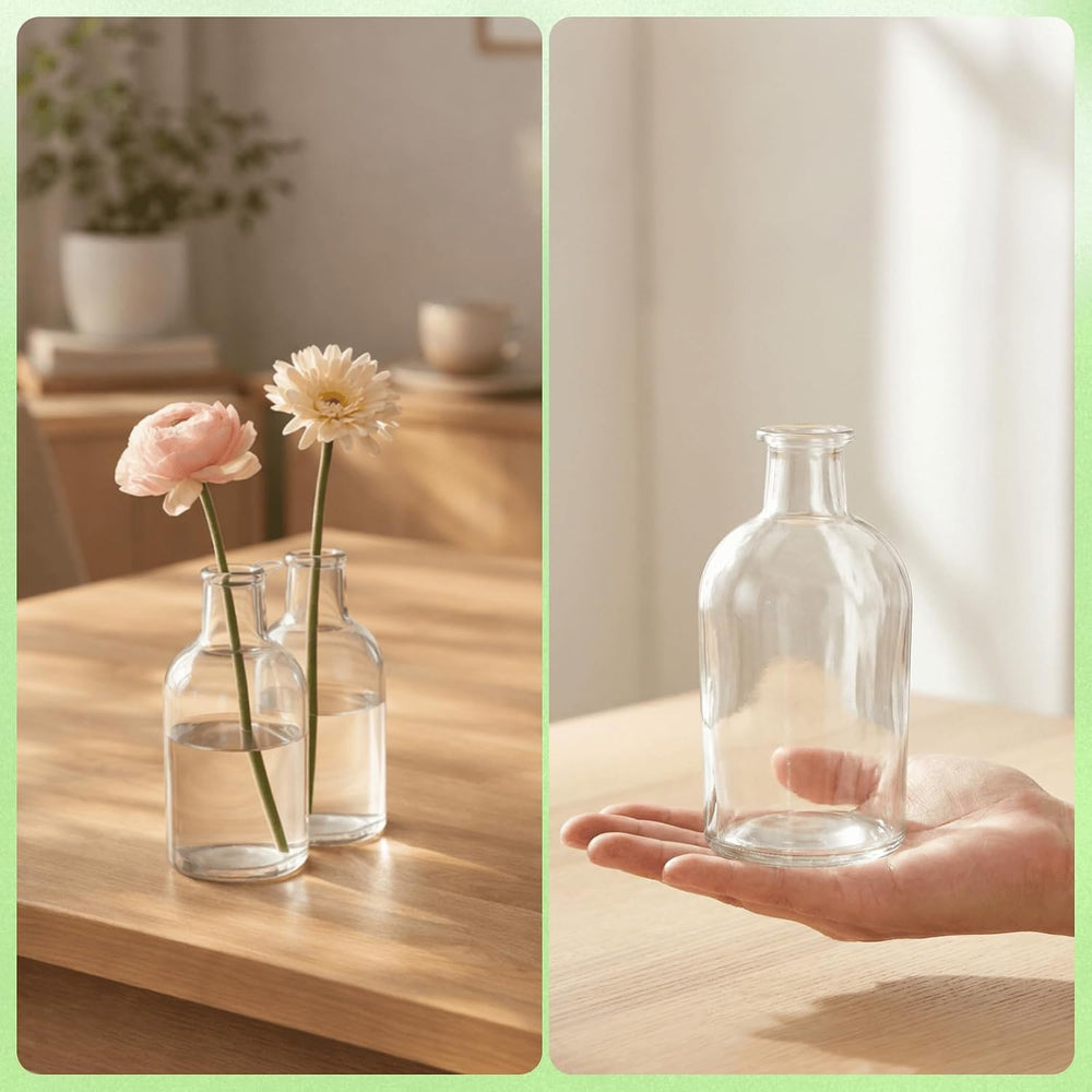 YOUEON 16 Pack Clear Glass Bud Vases, Small Bud Vases in Bulk, Glass Flower V...
