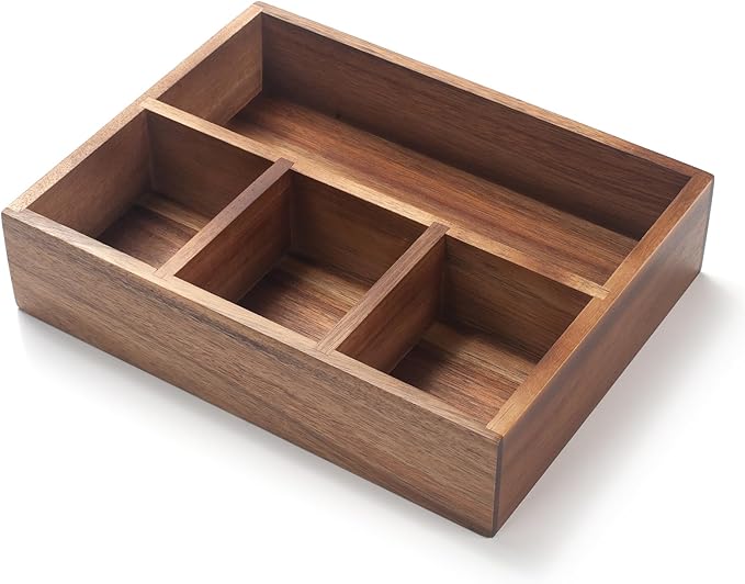XIMISISE Tea Bag Holder, Acacia Wood Tea Bag Storage Organizer, Tea Candy Basket by XIMISISE