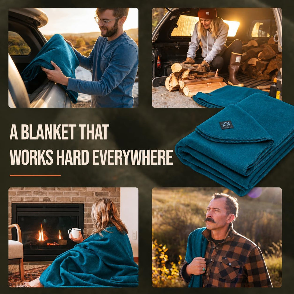 Arcturus Military Wool Blanket - Warm, Thick, Washable - Great for Outdoors, ...