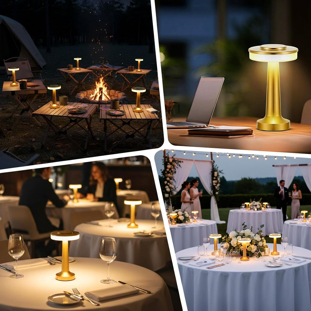 8 Pcs LED Cordless Table Lamp Bulk Rechargeable,Gold