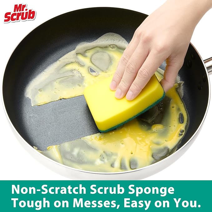 Mr. Scrub Sponges Kitchen Scrub Dish Sponge Scouring Pad, 24 Pack Cleaning - Image 4