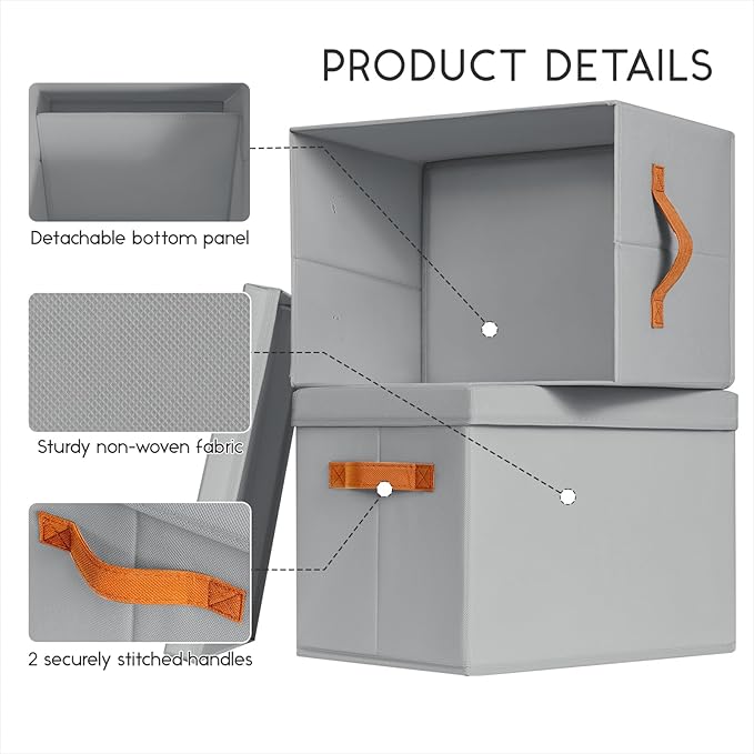 Homsorout Storage Bins with Lids - Image 4