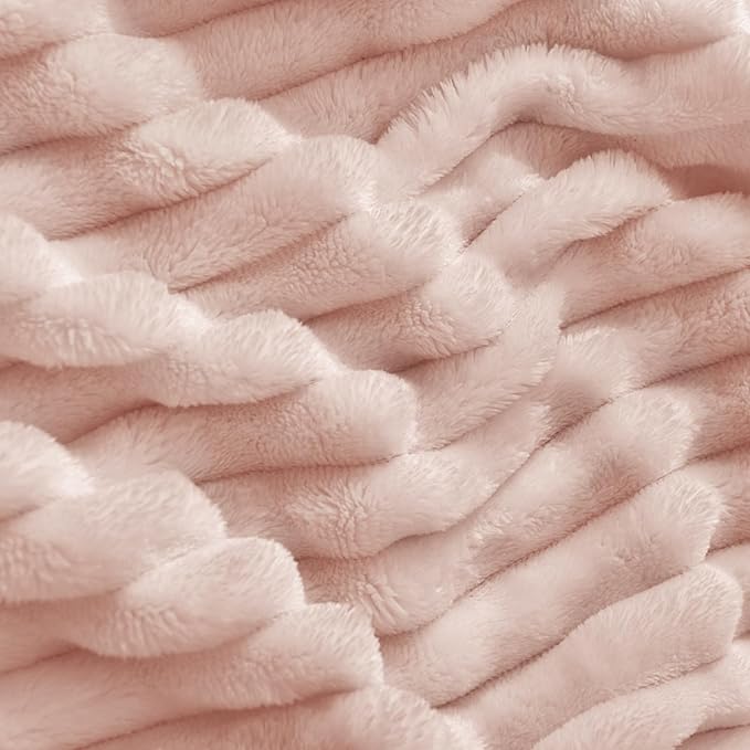 BEDELITE Fleece Blanket Twin Size – 3D Ribbed Jacquard Soft and Warm Decorative - Image 3