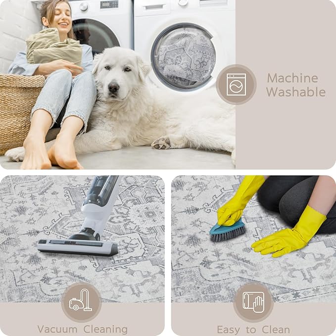 Area Rug 8x10 Washable Area Rugs - Image 4