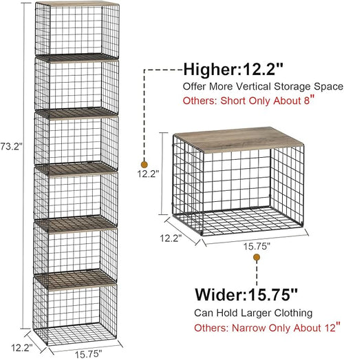 6 Pack Closet Organizers And Storage, Stackable Closet Shelf Organizer Storage - Image 2