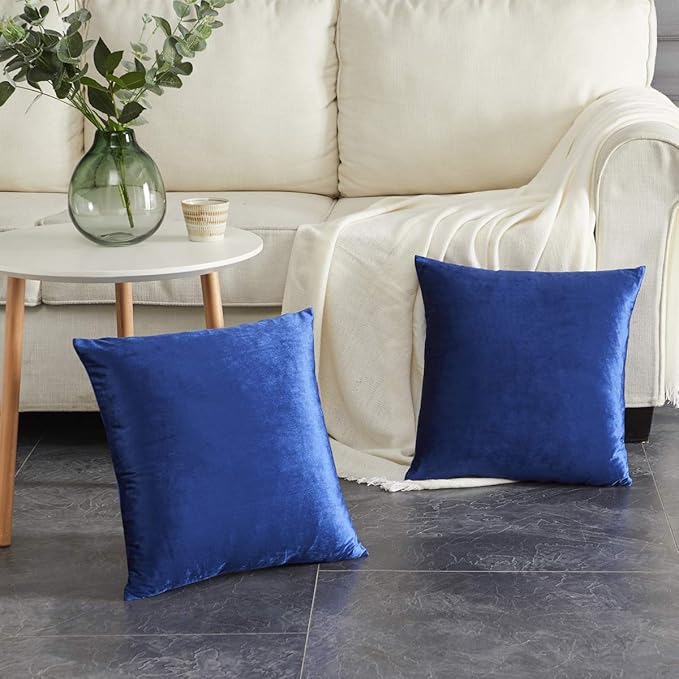 GIGIZAZA Royal Blue Velvet Decorative Throw Pillow Covers - Image 5