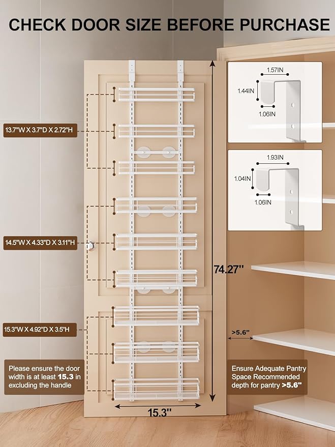 Delamu 9 Tier Over The Door Pantry Organizer, Pantry Organization and Storage - Image 2