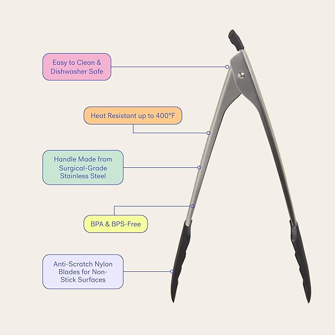 GIR: Get It Right Premium Stainless Steel Locking Tongs - Image 3