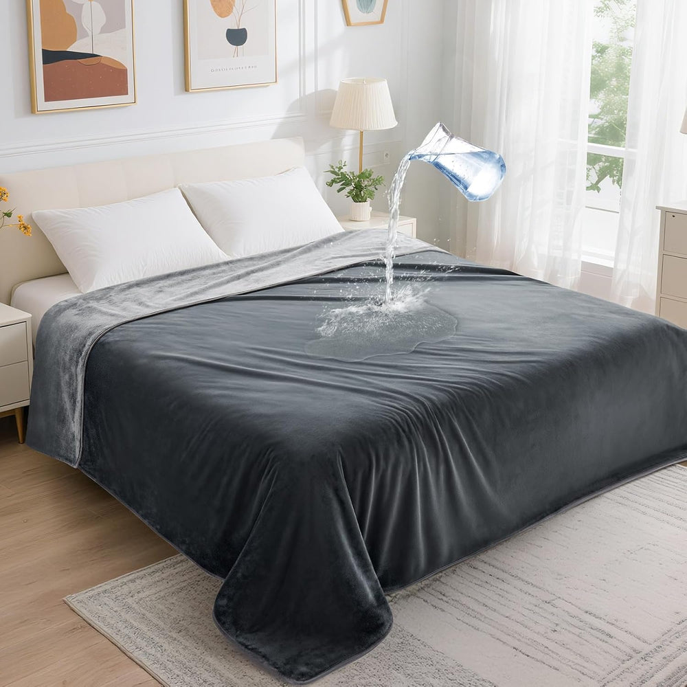 LOOBANI Waterproof Blanket for Bed, Soft Flannel Twin Bed Blanket 60" x ...