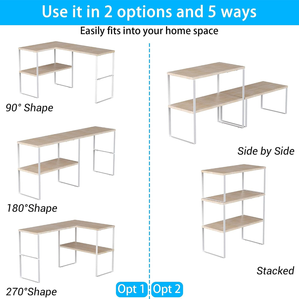 Golener Kitchen Counter Organizer, Countertop Shelf, Adjustable, Stackable
