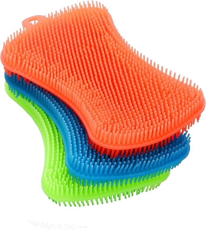 3PCS OstWony Silicone Dish Sponges, Super Food-Grade Silicone Sponges, Especial by OstWony