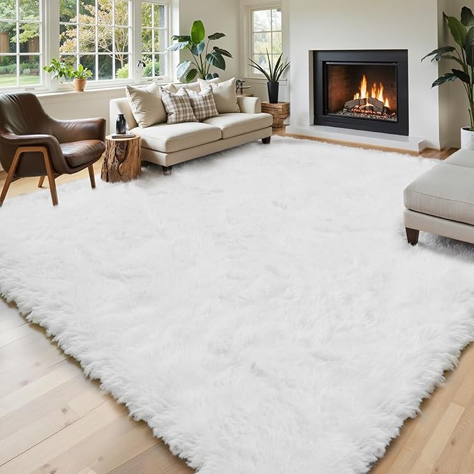Rugs for Living Room 6x9, Alfombras para Salas Fluffy Shag Large Fuzzy Plush - Image 2
