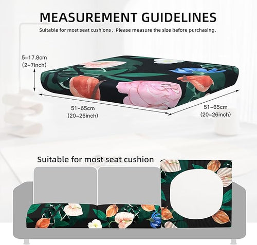 8Pcs Outdoor Cushion Covers, Patio Cushion Covers, Stretch Elastic Slipcovers - Image 2
