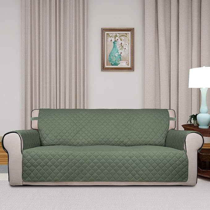 PureFit Reversible Quilted Sofa Cover, Water Resistant Slipcover Furniture - Image 2