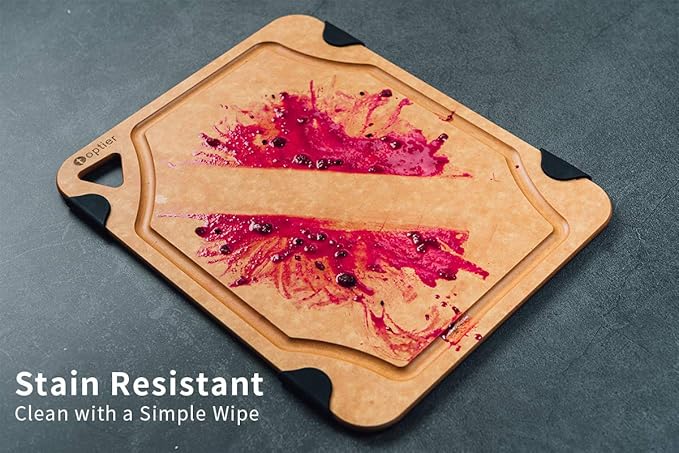 Cutting Board for Kitchen Dishwasher Safe, Eco-Friendly, Juice Grooves - Image 3