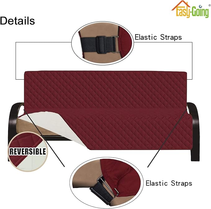 Easy-Going Futon Sofa Slipcover Reversible Sofa Cover Armless Cover Furniture - Image 3