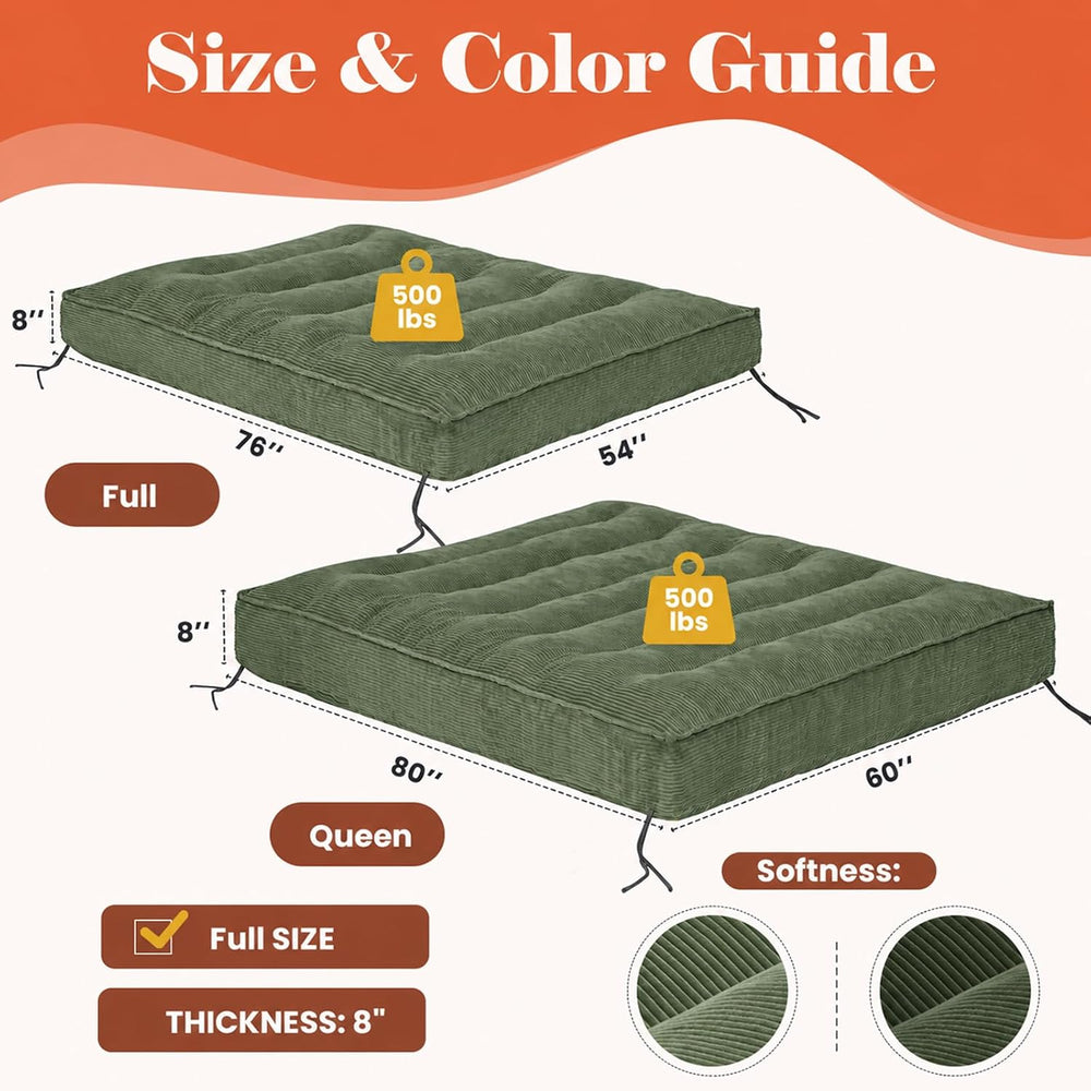 Erament 8 Inch Futon Mattress Full Size, Futons Sofa Bed Convertibel Sleeper ...