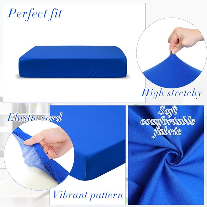 Newwiee Set of 4 Stretch Patio Cushion Covers Sofa Couch Seat Chair Slipcovers - Image 3