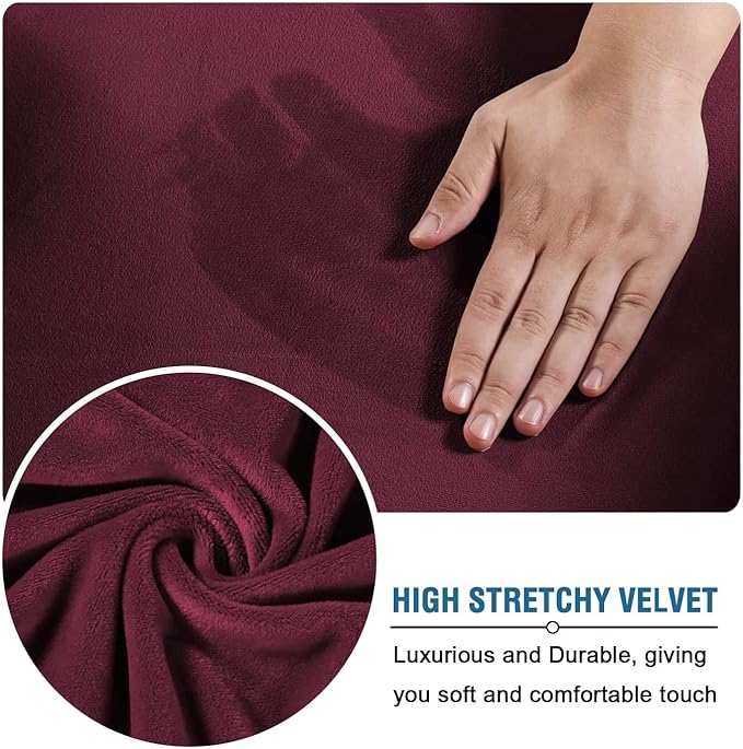 H.VERSAILTEX Rich Velvet Stretch 2 Piece Cover Chair Slipcover Sofa Cover - Image 5