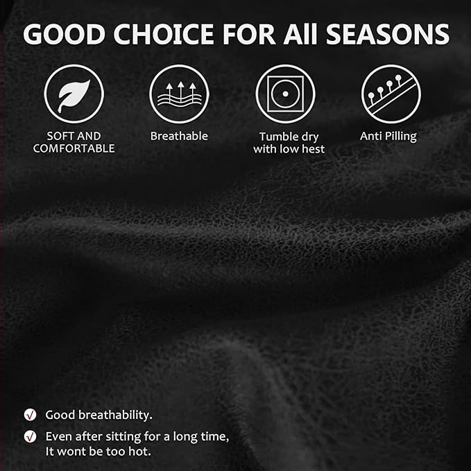 Leather Look Couch Cushion Covers Sofa Seat Slipcovers Sets Couches Furniture - Image 5