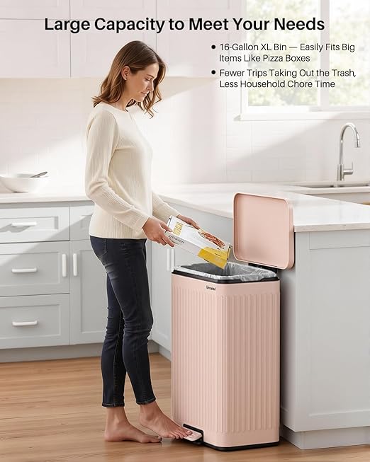 Lovewind 60 Liter/ 16 Gallon Stainless Steel Trash Can
