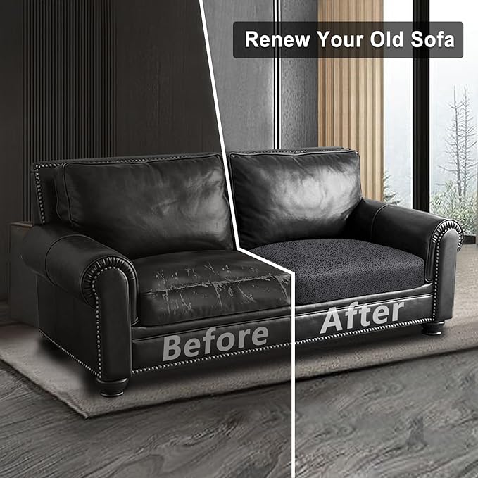 Leather Look Couch Cushion Covers Sofa Seat Slipcovers Sets Couches Furniture - Image 7