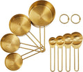 Golden 304 Stainless Steel Measuring Cups and Spoons Set, Premium Gold Kitchen by DNDECONATION