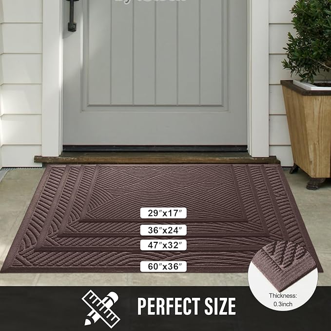 HIYARD Sturdy Front Door Mat, Absorbent Muddy Dirt Resist Welcome Door Mats - Image 6