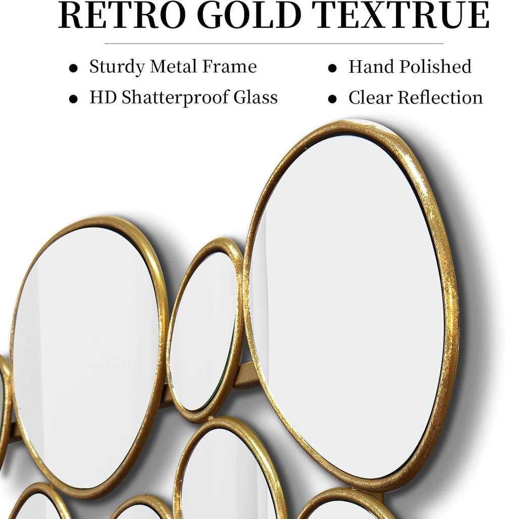 Gold Wall Mirrors Decorative - 51"x23" Large Modern Wall Mirror for...