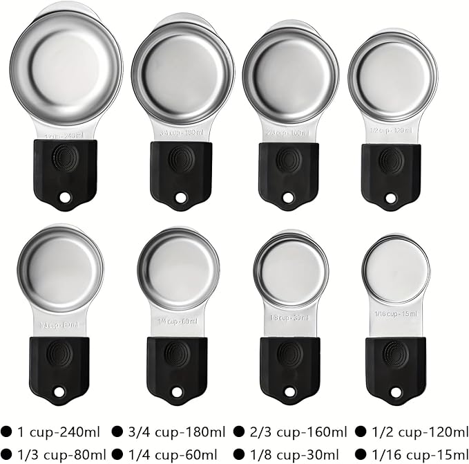 Magnetic Measuring Cups, Stainless Steel Kitchen Aid Cups Measuring set - Image 9