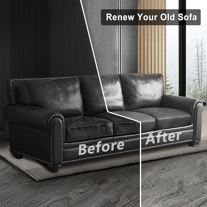 Leather Look Couch Cushion Covers Sofa Seat Slipcovers Sets Couches Furniture - Image 7